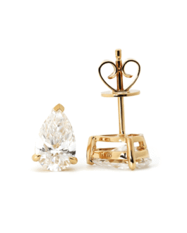 2 CT Pear Cut Lab Grown Diamond Stud Earrings, Gold Teardrop Diamond Earrings for Women