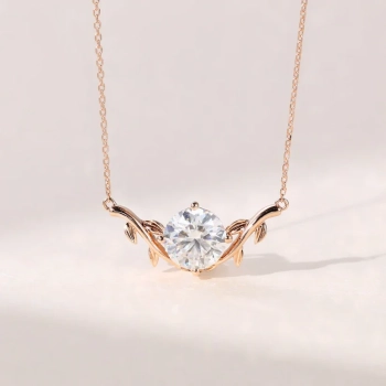2.0 CT Round Moissanite Solitaire Pendant Necklace in Solid Gold