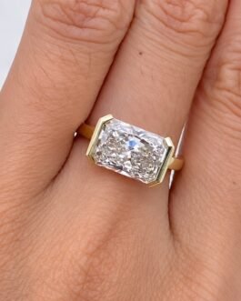 2 CT E Color VVS2 IGI Certified Radiant Cut Lab Grown Diamond East West Engagement Ring Unique Ring Minimalist Ring Anniversary Gift For Her