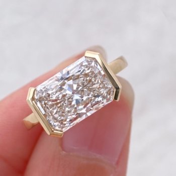 2 CT E Color VVS2 IGI Certified Radiant Cut Lab Grown Diamond East West Engagement Ring Unique Ring Minimalist Ring Anniversary Gift For Her